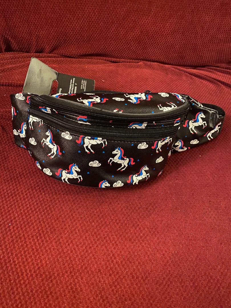 black unicorn fanny pack