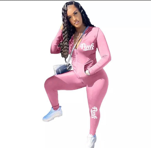 2 Piece PINK Fitness Tracksuit