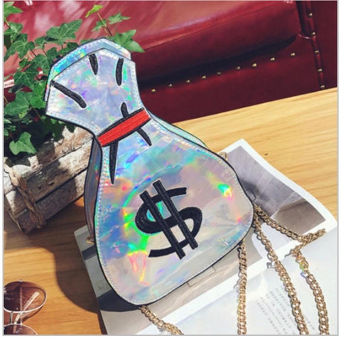 Silver money bag