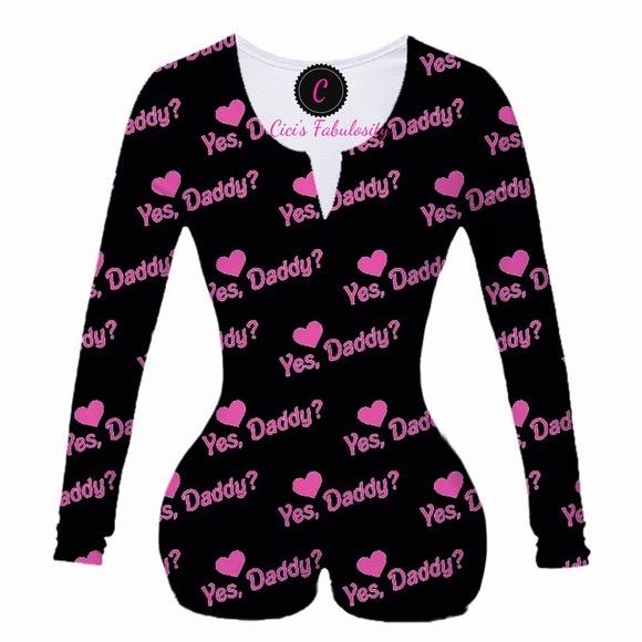 black & pink yes daddy onesies