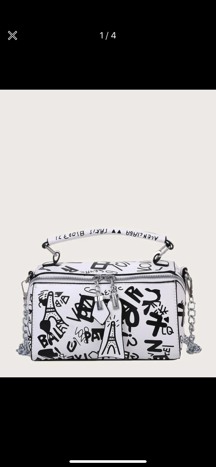 white & black bag