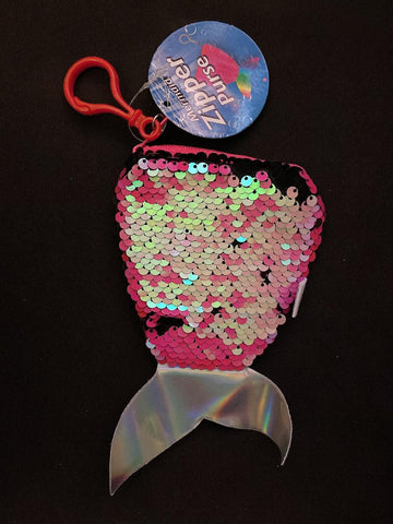 Pink Mermaid Zipper Purse/Keychain