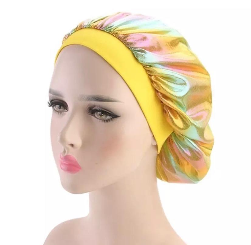 yellow trim colorful bonnet