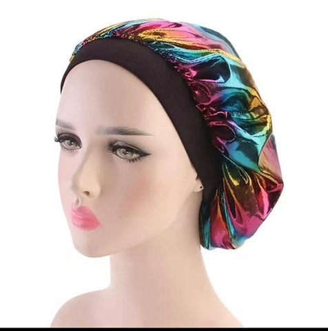 black trim colorful bonnet