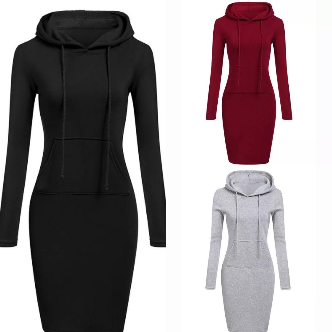 Hooded Long Sleevd Dress