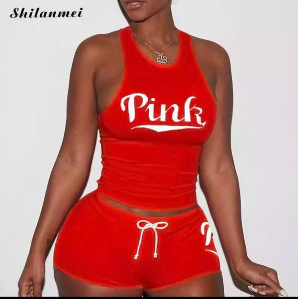 PINK 2 PIECE SHORT SET