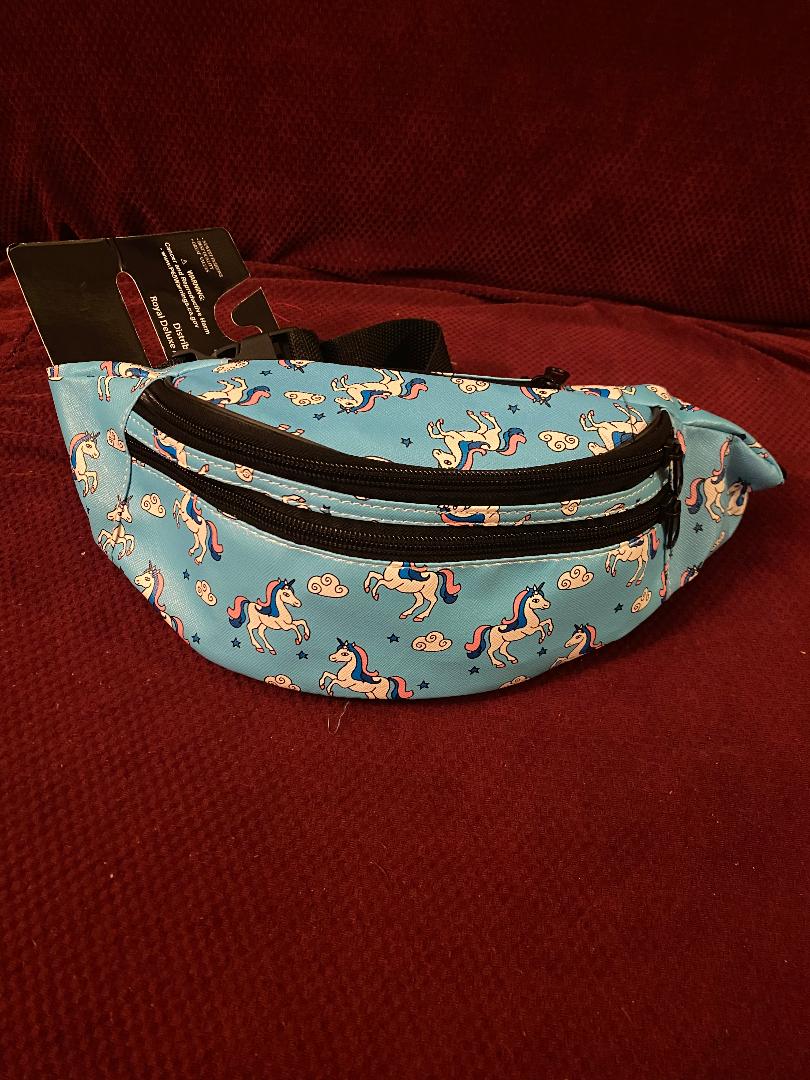 blue unicorn fanny packs